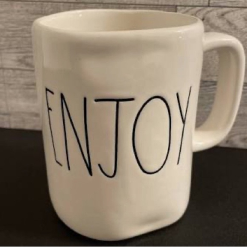 White Ceramic Mug with 'Enjoy' Text